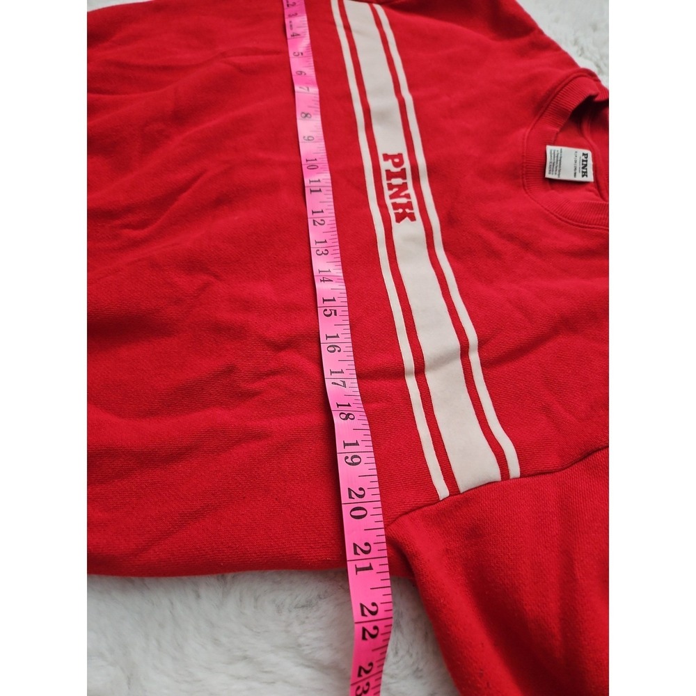 Vtg Style PINK Victoria's Secret Red Crewneck Sweater Sz S Indie Sleaze Y2K - Picture 7 of 12
